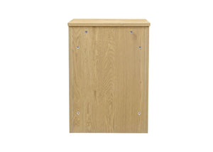 One Drawer Bedside in Oak (Rear View)