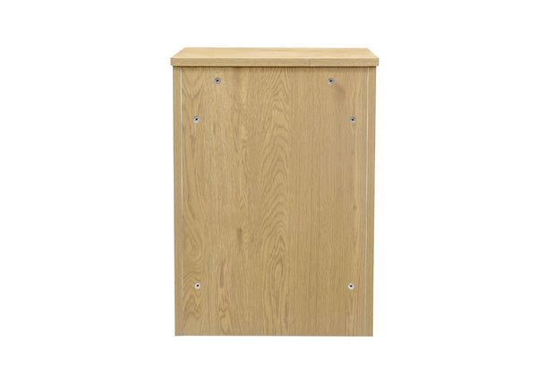 One Drawer Bedside in Oak (Rear View)
