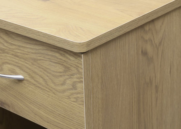 One Drawer Bedside in Oak, Rounded Corners