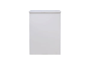 1 Drawer Bedside in White, Rear View