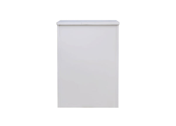 1 Drawer Bedside in White, Rear View