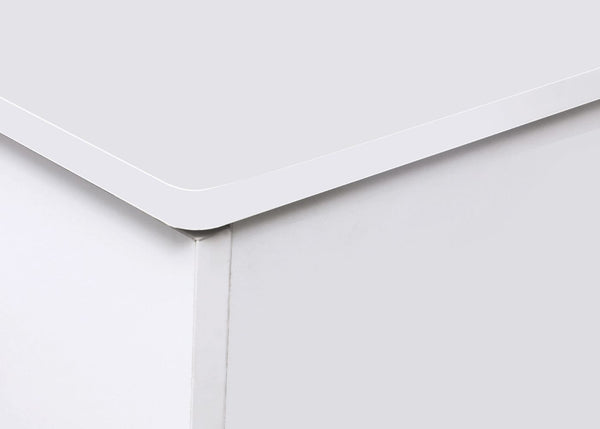 One Drawer Bedside in Oak White, with Rounded Corners