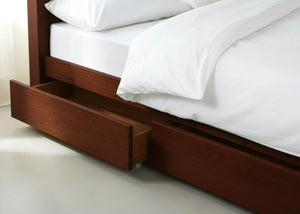 Solid Pine Underbed Storage Drawers in Mahogany Stain