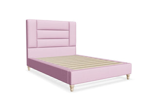 Aphrodite Fabric Bed Frame Finished in Flat Weave Pink