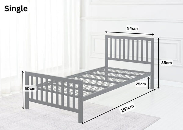 Holkham Bed Base in single size dimensions