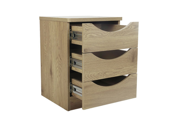 Robust 3 Drawer Bedside Front in Oak