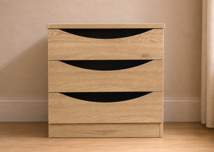 Robust 3 Drawer Chest Front in Oak