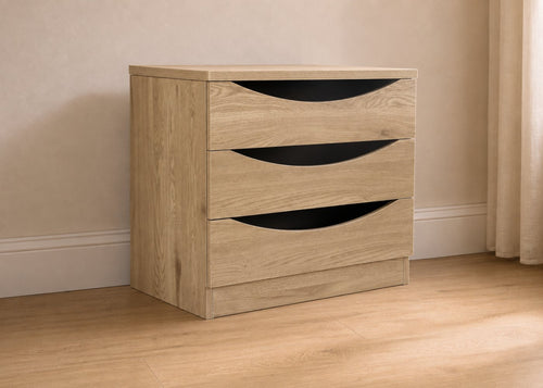 Robust 3 Drawer Chest Front in Oak
