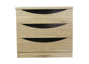 Robust 3 Drawer Chest Front in Oak