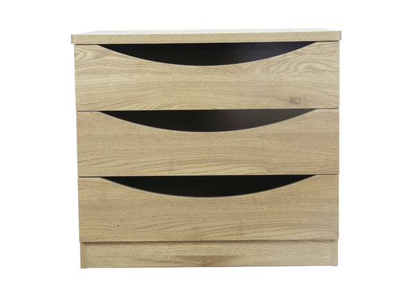 Robust 3 Drawer Chest Front in Oak