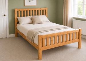 Sandringham Double Wooden Bed in Shaker Style Design | Antique Finish | High End