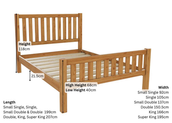 Sandringham Shaker Pine Dimensions