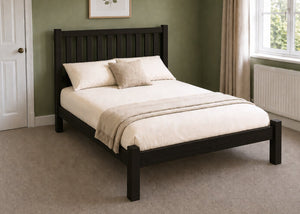 Sandringham Double Wooden Bed in Shaker Style Design | Black Ash Finish | Low End