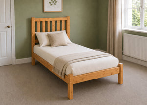 Sandringham Single Wooden Bed in Shaker Style Design | Antique Finish | Low End