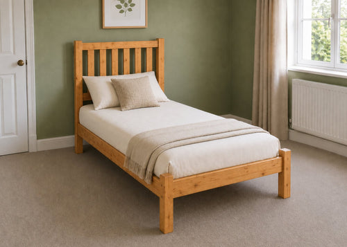 Sandringham Single Wooden Bed in Shaker Style Design | Antique Finish | Low End