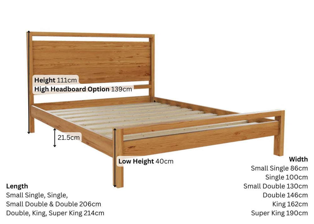 Sedgeford Pine Bed Finished in Oak Stain
