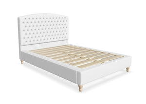 Seville Fabric Bed, Finished in Faux Linen Polar White