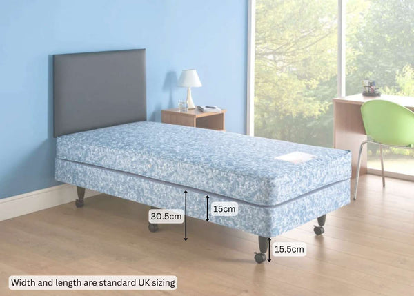 Dimensions Image of The Shallow Divan Base With Legs 