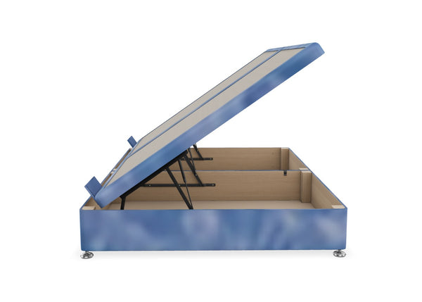 Side Lift Ottoman Bed Finished in Waterproof Blue Fabric