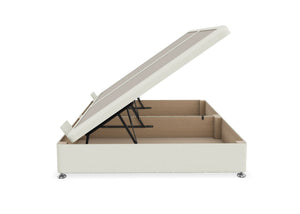 Side Lift Ottoman in Linen White, Open