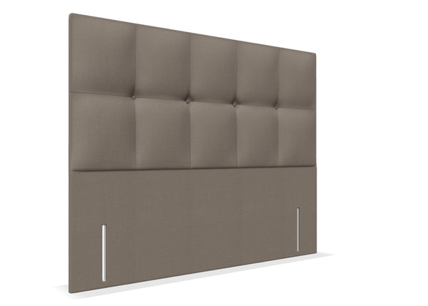 Ivy Floor Standing Headboard in Faux Linen Slate Grey