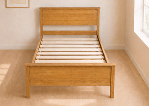 Stavern Double Wooden Bed with Solid Wooden Slats