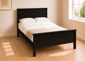 Stavern Double Wooden Bed Finished in Black Ash | High End