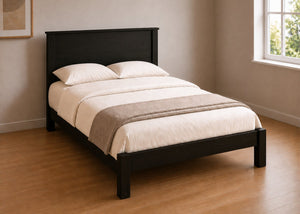 Stavern Double Wooden Bed Finished in Black | Low End