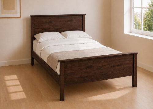 Stavern Double Wooden Bed Finished in Chocolate | High End