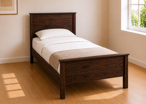 Stavern Single Wooden Bed Finished in Chocolate | High End