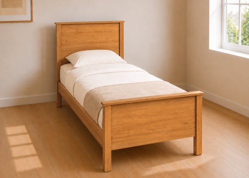 Stavern Single Wooden Bed Finished in Oak | High End