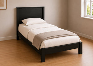Stavern Single Wooden Bed Finished in Black Ash | Low End