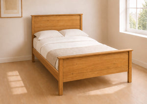 Stavern Double Wooden Bed Finished in Oak | High End