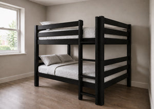 Suffolk Quadruple Bunk in Black Ash Finish (Right Side Ladder)