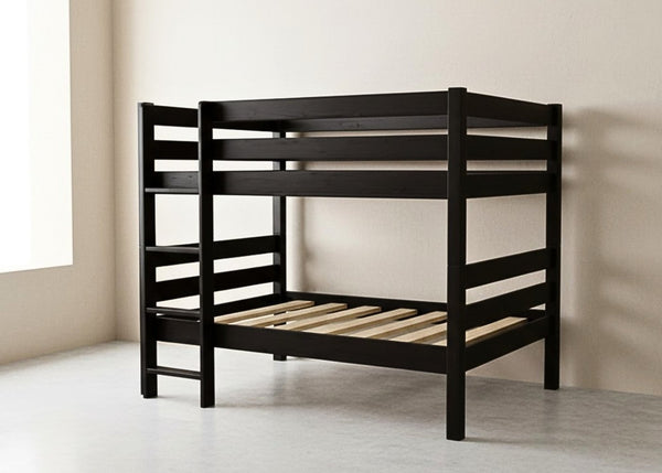 Suffolk Quadruple Bunk in Black Ash Finish (Left Side Ladder)