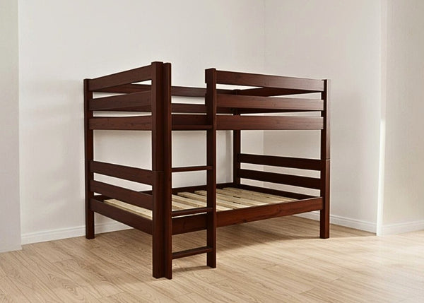 Suffolk Quadruple Bunk in Mahogany Finish (Left Side Ladder)