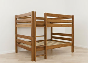 Suffolk Quadruple Bunk in Oak Finish (Left Side Ladder)