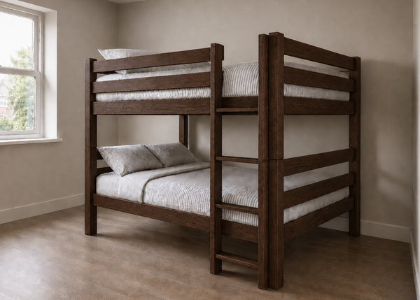 Suffolk Quadruple Bunk in Chocolate Finish (Right Side Ladder)