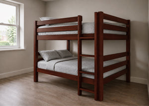 Suffolk Quadruple Bunk in Mahogany Finish (Right Side Ladder)