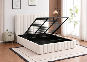 Super King Heavy Duty Cream Ottoman Bed with Reinforced Tubular Slats
