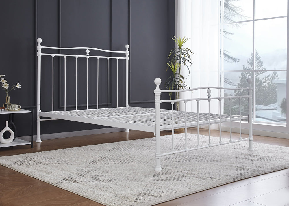 Tunstall metal bed in white