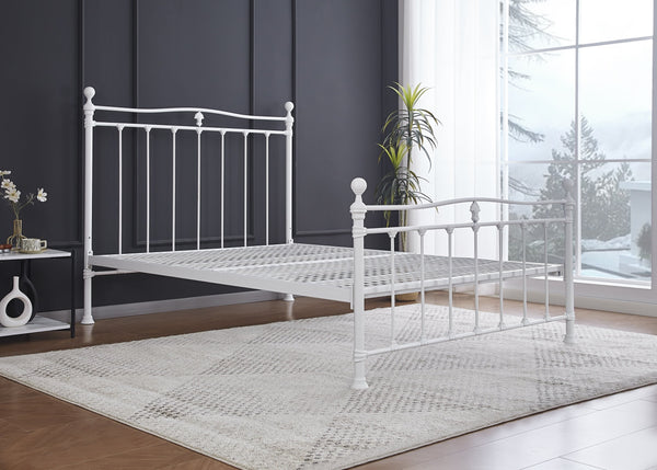 Tunstall metal bed in white