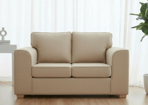 Titan Sofa finished in Natural Weave with light wood feet