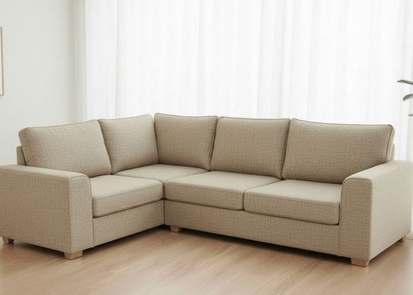 Titan Sofa Finished in Natural Flat Weave in a 3+1 configuration