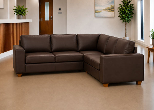 Titan 2+2 Corner Sofa Finished in Chocolate Vinyl