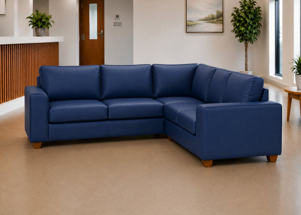 Titan 2+2 Corner Sofa Finished in Blue Vinyl