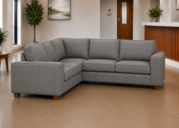 Titan 2+2 Corner Sofa Finished in Grey Flat Weave