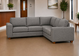 Titan 2+2 Corner Sofa Finished in Grey Flat Weave