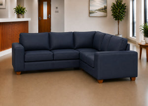 Titan 2+2 Challenging Behaviour Corner Sofa Finished in Aston Navy Vinyl