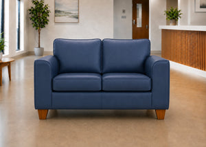Titan 2 Seater Sofa Finished in Blue Vinyl